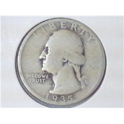 1935 WASHINGTON SILVER QUARTER