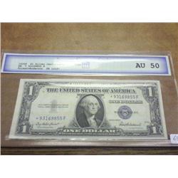 1935-F $1 SILVER CERTIFICATE STAR NOTE SCG AU50
