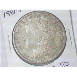 1881-S MORGAN SILVER DOLLAR (UNC)