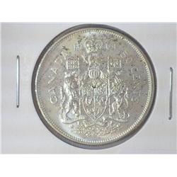 1964 CANADA SILVER 50 CENTS (UNC)