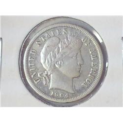 1904 BARBER DIME (EXTRA FINE)