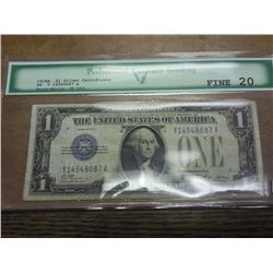 1928-A $1 FUNNY BACK SILVER CERTIFICATE PCG FINE20