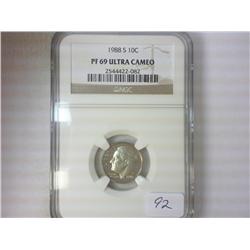 1988-S ROOSEVELT DIME NGC PF69 ULTRA CAMEO