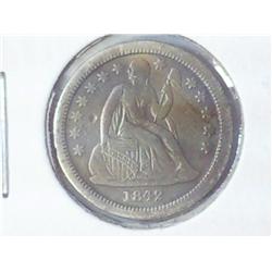 1842-O SEATED LIBERTY DIME (EXTRA FINE)