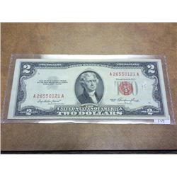 1953 TWO DOLLAR US NOTE RED SEAL