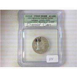 2001-S NEW YORK QUARTER ICG PR69 DCAM