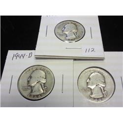 1941-P/D/S WASHINGTON SILVER QUARTERS