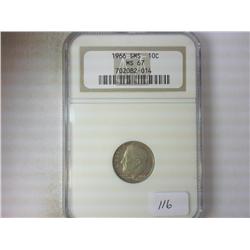 1966 SMS ROOSEVELT DIME NGC MS67