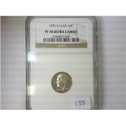 1995-S ROOSEVELT DIME NGC PF70 ULTRA CAMEO