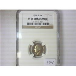 1980-S ROOSEVELT DIME NGC PF69 ULTRA CAMEO