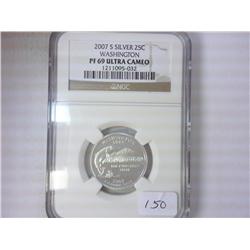 2007-S SILVER WASHINGTON QUARTER NGC PF69 ULTRACAM