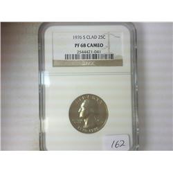 1976-S WASHINGTON QUARTER NGC PF68 CAMEO
