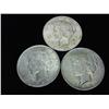 Image 1 : 1922, 23 & 25 PEACE SILVER DOLLARS