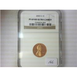 2003-S LINCOLN CENT NGC PF69RD ULTRA CAMEO