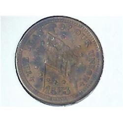 1863 CIVIL WAR TOKEN "THE FLAG OF OUR NATION"