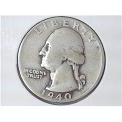 1940-S WASHINGTON SILVER QUARTER
