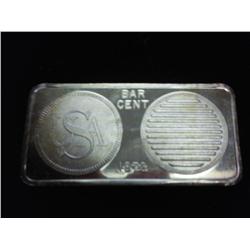 1 TROY OZ .999 FINE SILVER INGOT BAR CENT