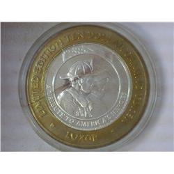 LUXOR CASINO $10 SILVER TOKEN (UNC)