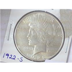1922-S PEACE SILVER DOLLAR