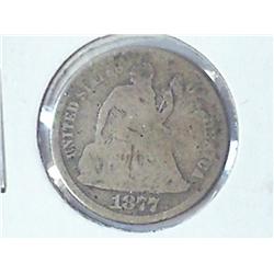 1877-CC SEATED LIBERTY DIME