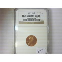 1997-S LINCOLN CENT NGC PF69 RD ULTRA CAMEO