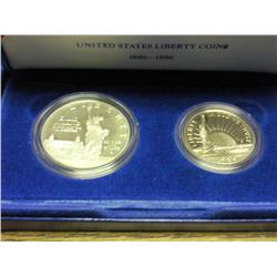 1986 LIBERTY 2 COIN PROOF SET