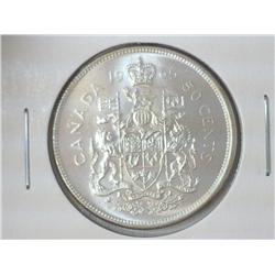 1965 CANADA SILVER 50 CENTS (UNC)