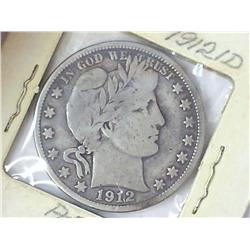 1912-D BARBER HALF DOLLAR (FINE)