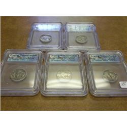 5-ICG BUFFALO NICKEL SLABS 1929-S,34,36,36-S, 37
