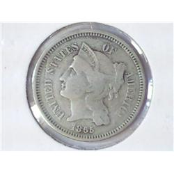 1865 THREE CENT PIECE (NICKEL)