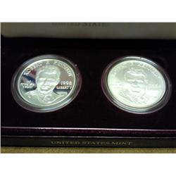1998 ROBERT F. KENNEDY 2 COIN SET PF & UNC