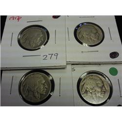 1917, 1919, 1923-S & 25-S BUFFALO NICKELS