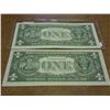 Image 2 : 2-GEM CU 1957-B $1 SILVER CERTIFICATES