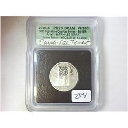 2001-S SILVER VERMONT QUARTER ICG PR70DCAM