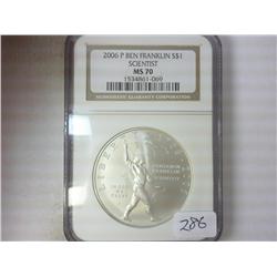 2006-P FRANKLIN "SCIENTIST" NGC MS70