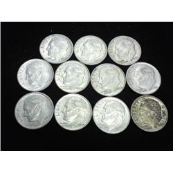 11 ASSORTED 60'S SILVER ROOSEVELT DIMES
