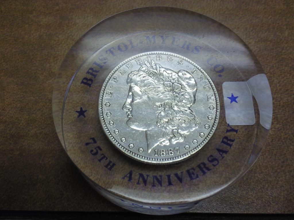 1887 MORGAN SILVER DOLLAR PAPERWEIGHT