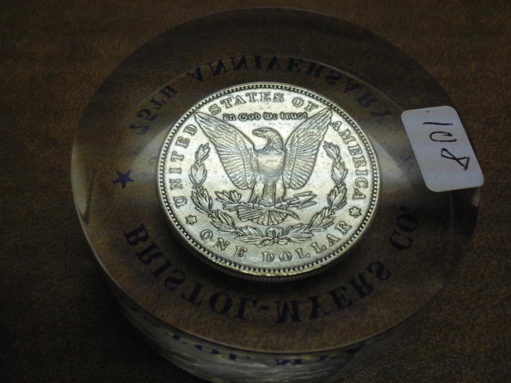1887 MORGAN SILVER DOLLAR PAPERWEIGHT