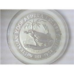 1992 AUSTRALIA KOOKABURRA 1 OZ SILVER (PF LIKE)