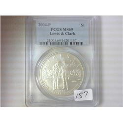 2004-P LEWIS & CLARK SILVER DOLLAR PCGS MS69