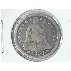 1853 SEATED LIBERTY DIME