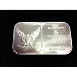 1 TROY OZ .999 FINE SILVER INGOT