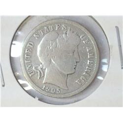 1905 BARBER DIME