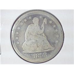 1858 SEATED LIBERTY QUARTER