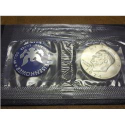 1974-S IKE SILVER DOLLAR (UNC) (BLUE PACK)