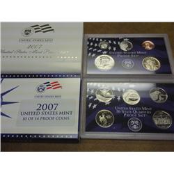 PARTIAL 2007 US PROOF SET (WITH BOX)