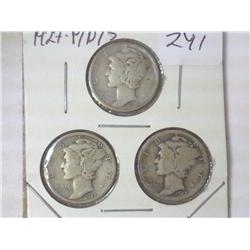 1927- P/D/S MERCURY DIMES