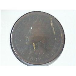 1867 INDIAN HEAD CENT (KEY DATE) (SCRATCHED)