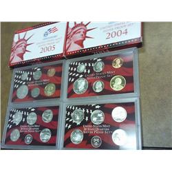 2004 & 05 US SILVER PROOF SETS (WITH BOXES)