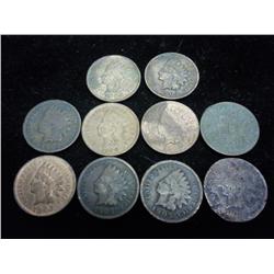 10 ASSORTED INDIAN HEAD CENTS